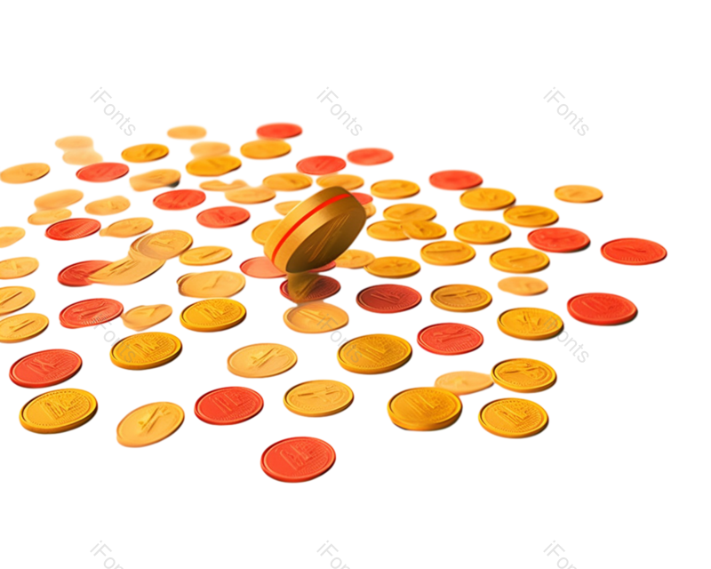 卡通图片,金币元素,简约PNG,粒子免抠素材